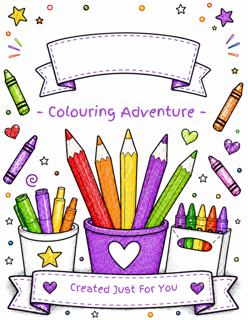 Purple colouring adventure cover